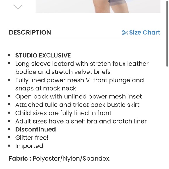 Weissman Elite Back Bustle Pleather Dance Leotard Tutu Costume Size Adult Small - Picture 11 of 12